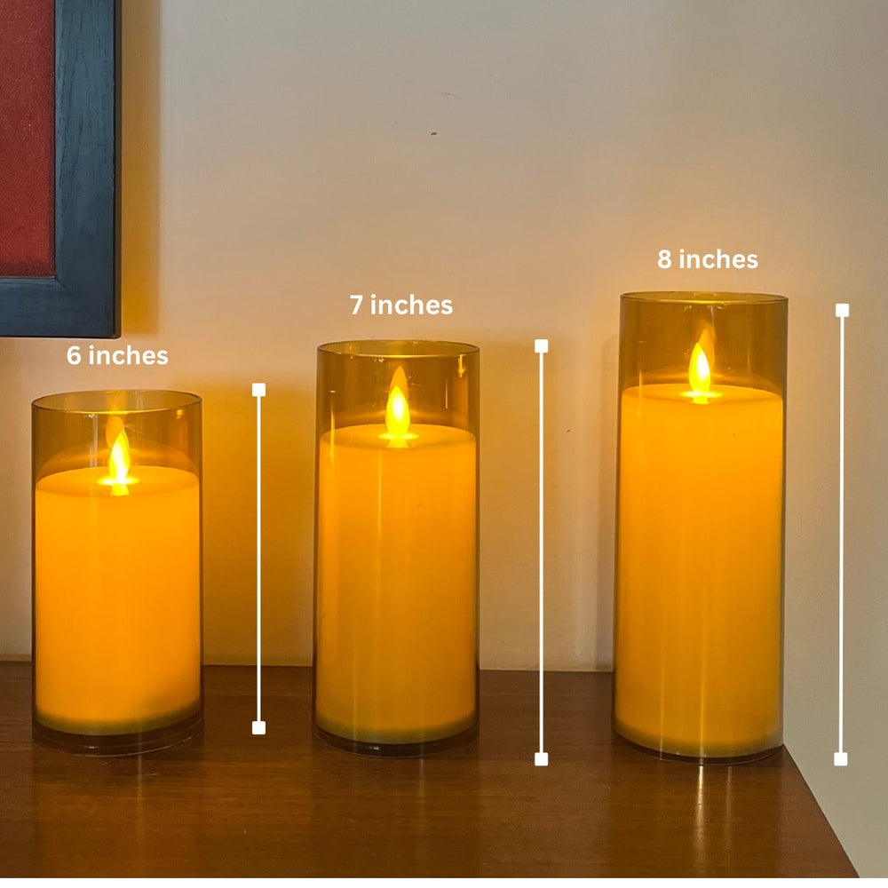 Acrylic Glass LED Candle 3 pcs
