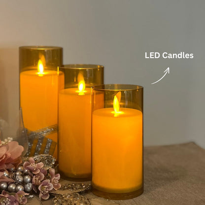 Acrylic Glass LED Candle 3 pcs