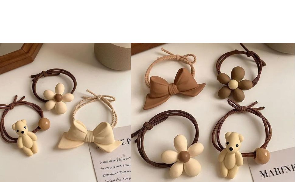 7 Pcs Coffee Shades Rubber Band