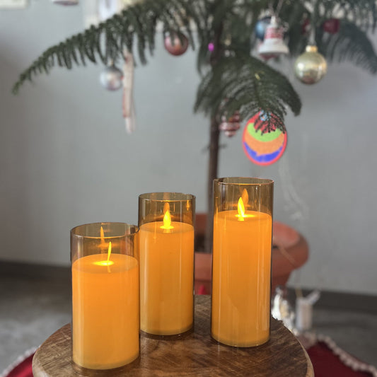 Acrylic Glass LED Candle 3 pcs