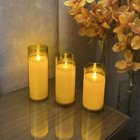 Acrylic Glass LED Candle 3 pcs