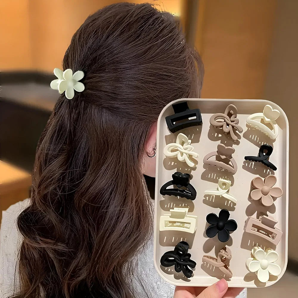 10 pcs matte claw clips medium size multicolour