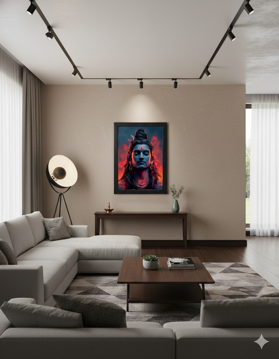 Divine Serenity: Lord Shiva's Meditative Gaze Frame