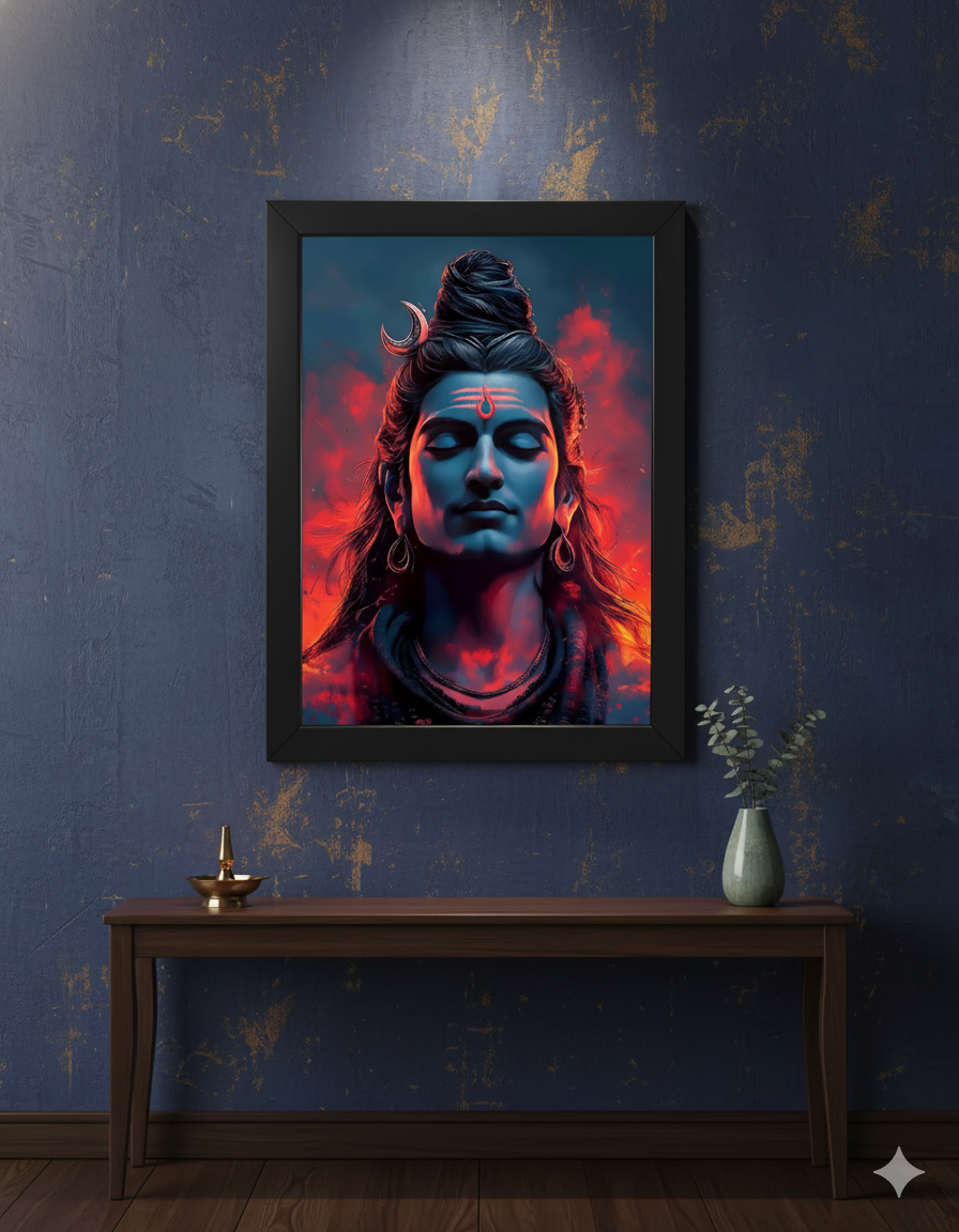 Divine Serenity: Lord Shiva's Meditative Gaze Frame