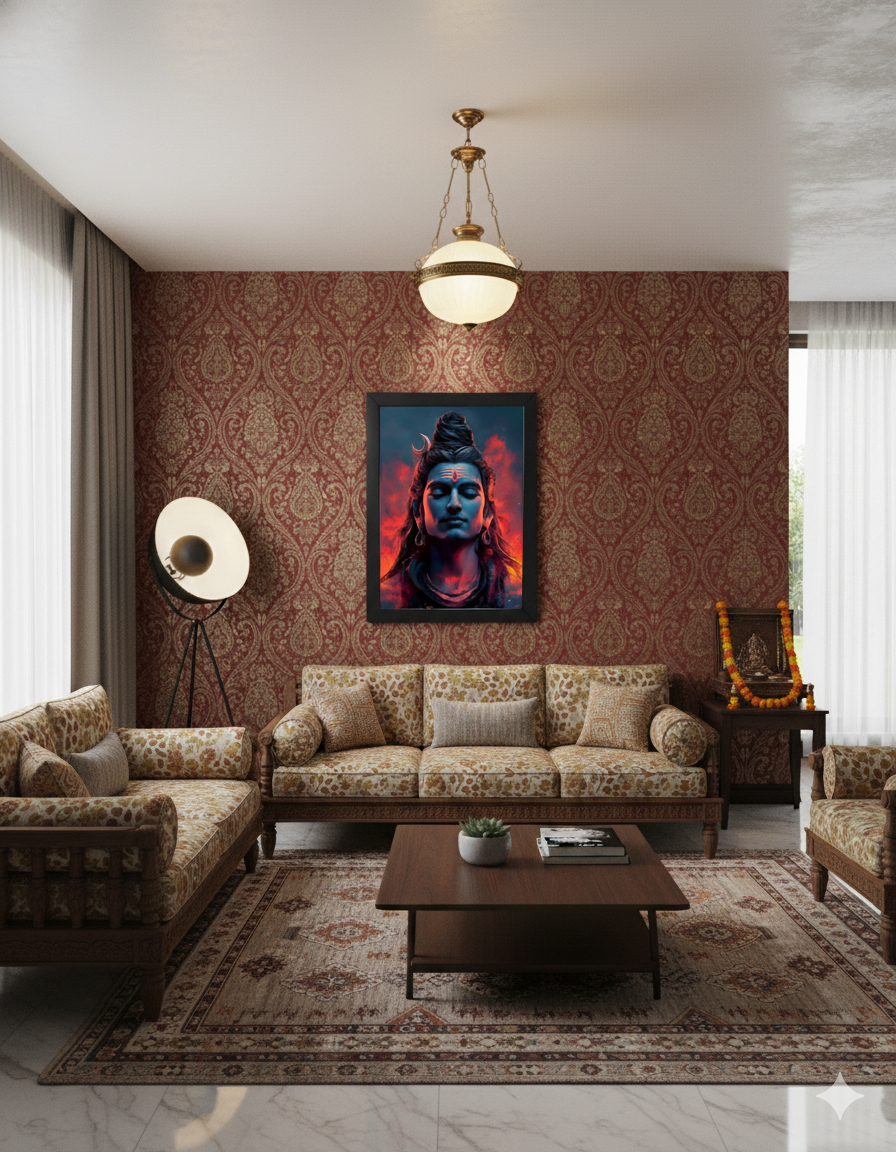 Divine Serenity: Lord Shiva's Meditative Gaze Frame