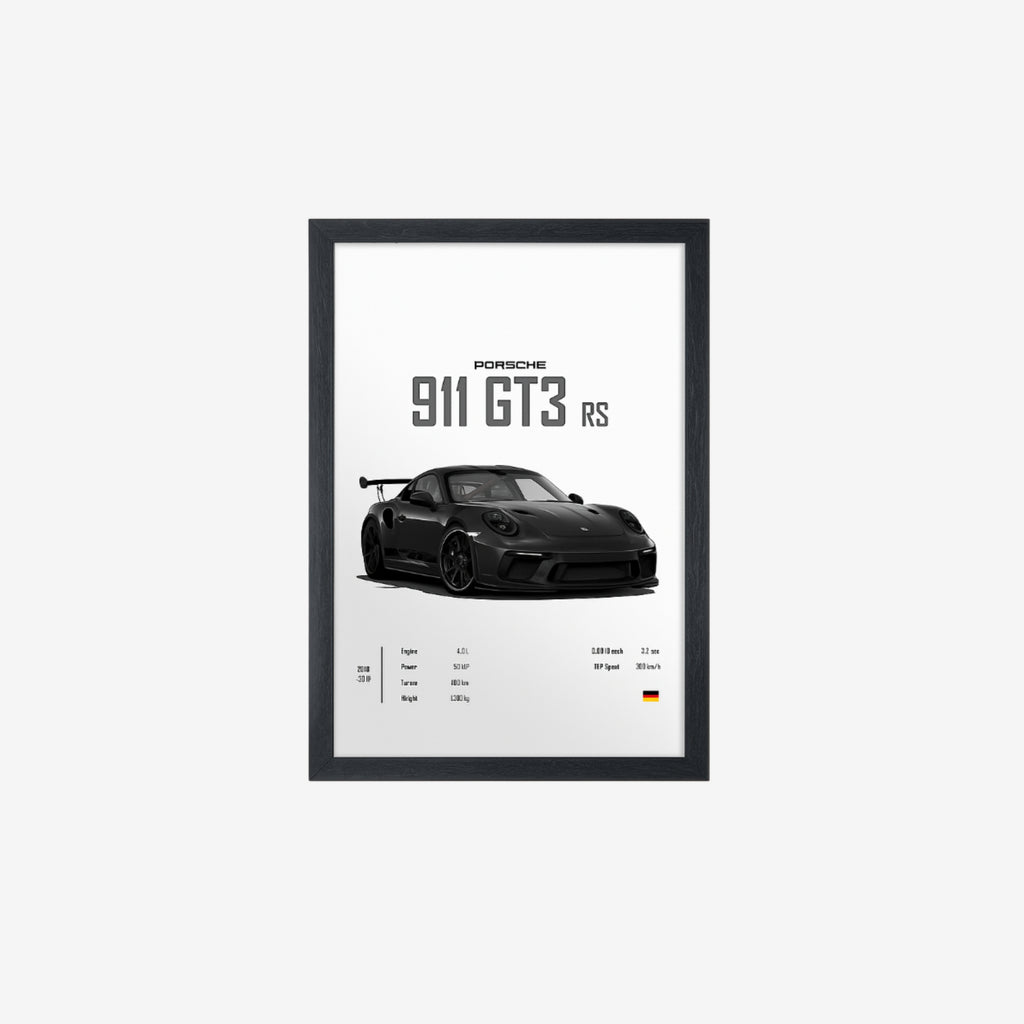 Porsche 911 GT3 RS Framed Poster | Premium Wall Art for Car Lovers