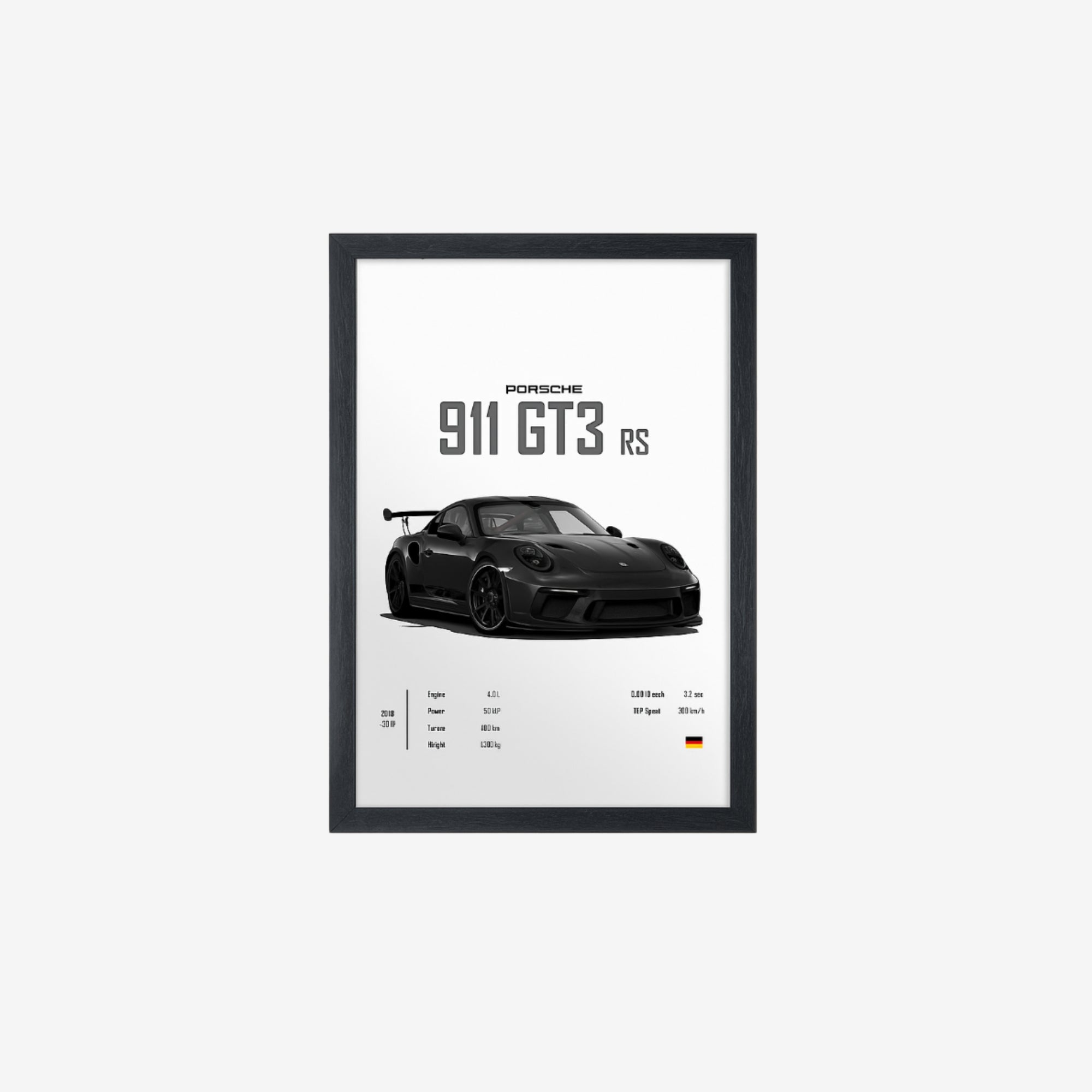 Porsche 911 GT3 RS Framed Poster | Premium Wall Art for Car Lovers